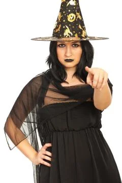Witch pointing to you Stock Photos
