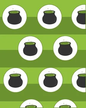 Witch pots pattern. Idea for Halloween card Stock Illustration