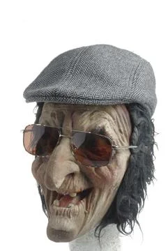 Witch rubber mask with cap Foto stock