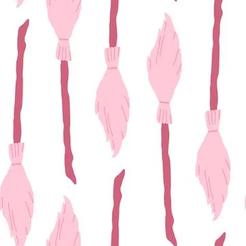 Witch seamless pattern. Elements for witches at school of magic in doodle style Stock Illustration