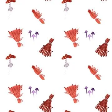 Witch seamless pattern. Potions made from dried herbs, dried flowers Stock-Illustration