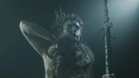 Witch Shadow and a Voodoo Death Sign in the dark Vídeo Stock 259898536