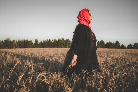 Witch with sickle Stock Photos