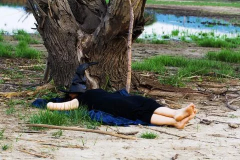 Witch sleeps Stock Photos