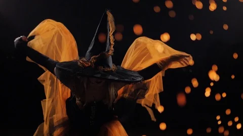 Witch with Sparks slomo Stock Footage 101140590