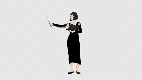 Witch Standing With Spell Book And Wand Casts A Spell Vidéo 345276397