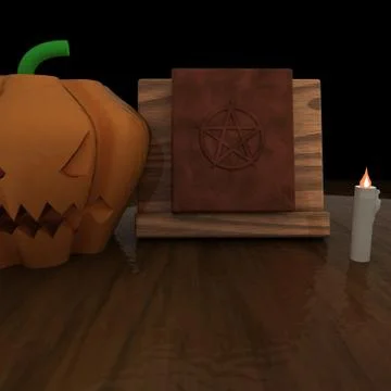 Witch table with book Stock-Illustration