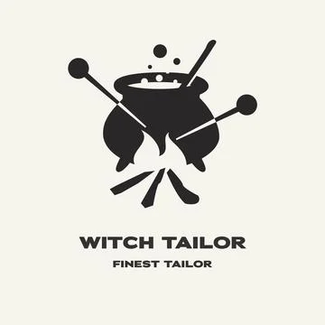 Witch Tailor logo Stock Illustration
