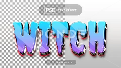 Witch text - editable 3d font effects PSDテンプレート