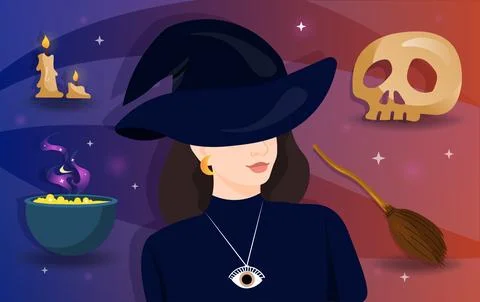 Witch with tools Stock-Illustration