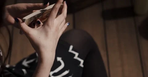 The witch touches a pack Stock Footage 59745741