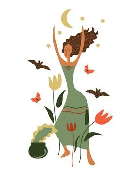 Witch vector illustration Illustrazione stock