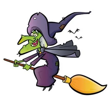 Witch A vector illustration of a Witch on a broomstick Stock Illustration