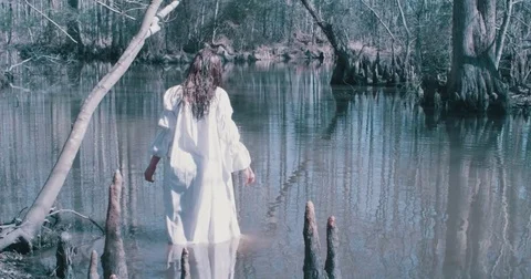 Witch on Water Stock Footage 78754862