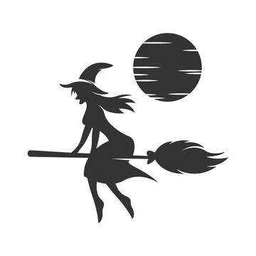 Witch, witch hat  logo icon design Illustrazione stock