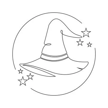Witch, witch hat  logo icon design Illustrazione stock