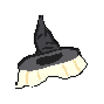 Witch wizard hat pixel art vector illustration Stock Illustration