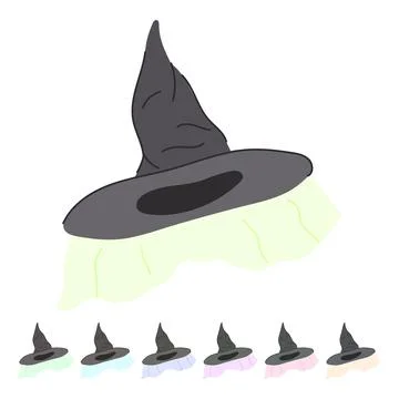Witch wizard hat vector cartoon graphic Stock Illustration