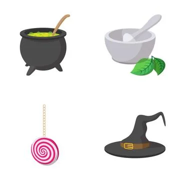 Witchcraft and magic potion preparation tools Stock Illustration
