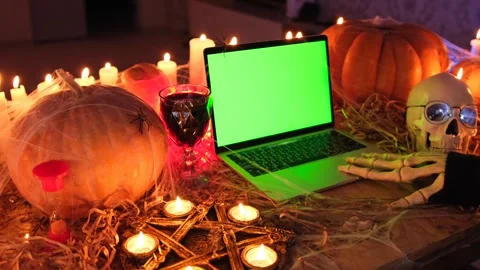 Witchcraft and magic into sinister party invitation, Happy Halloween party. Vídeo Stock 251144584