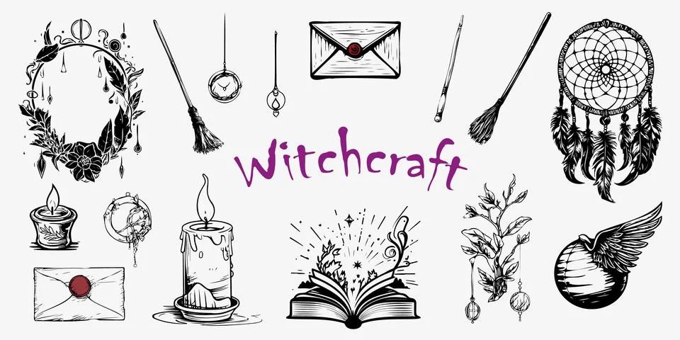 Witchcraft, magic background for witches. Stock Illustration