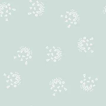 Witchcraft magic line seamless pattern Stock Illustration