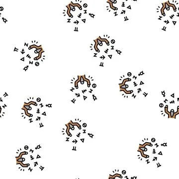 Witchcraft magic vector seamless pattern Stock Illustration