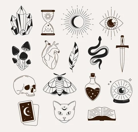Witchcraft objects Stock Illustration