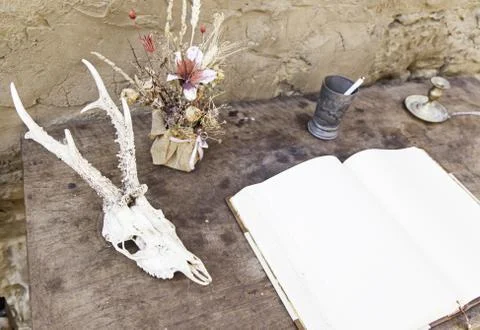 Witchcraft objects, object detail for witchcraft, halloween Stock Photos