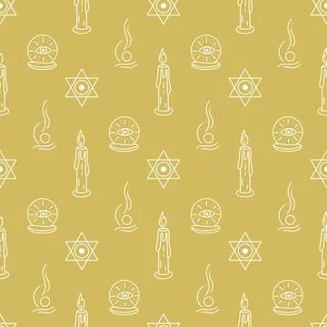 Witchcraft seamless pattern Stock Illustration