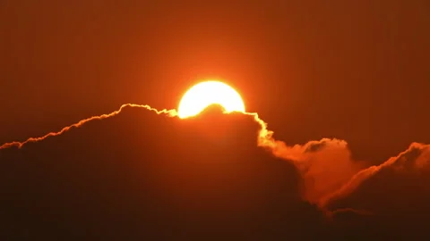 Witchcraft sun in the dark clouds. Astrology and pagan religion concept. Wi.. Stock Footage 317027662