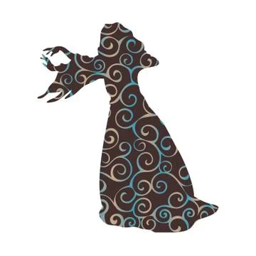 Witchcraft witch magical pattern silhouette fantasy Stock Illustration
