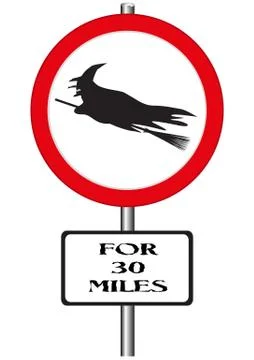 Witches Ahead Stock Illustration