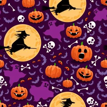 Witches and ghosts Stock Illustration