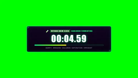 Witches Cauldron Brewing Countdown Timer on Green Screen Video stock 346483872