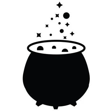 Witches cauldron with potion icon. boiling potions sign. witches cauldron Stock Illustration