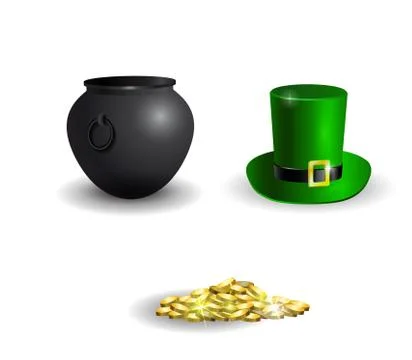 Witches cauldron with potion isolated on white background Illustrazione stock