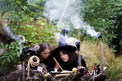 The witches conjure Stock Photos