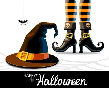 Witches hat and legs Illustrazione stock