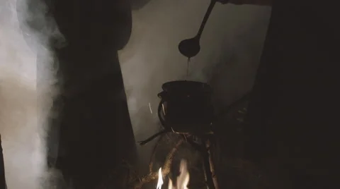 Witches making potion Stock Footage