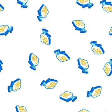 Witches pouch isometric icon seamless pattern color Stock Illustration