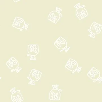 Witches pouch line vector seamless pattern flat Stock Illustration