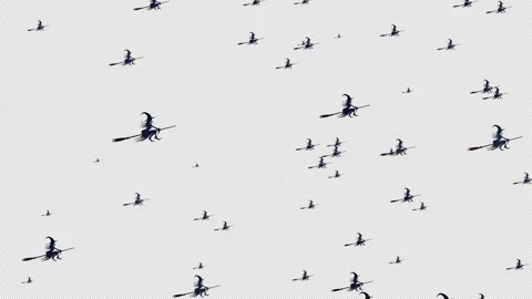 Witches_alpha background (7Sec) Stock Footage 284249192