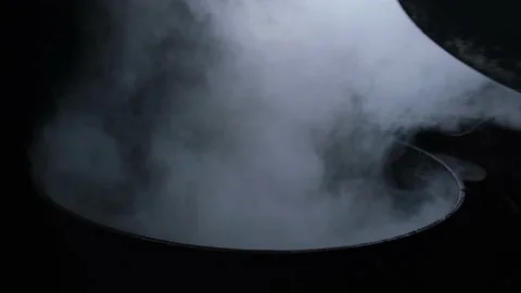 Witch's big boiling cauldron with chicken Stock Footage 191003862