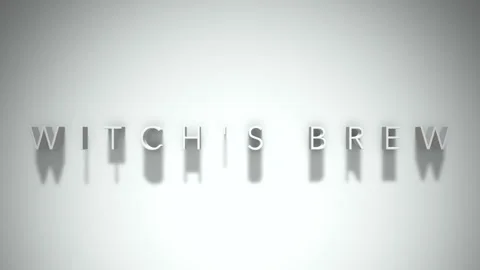 Witch's brew 3D title animation white text on a white background Stock Footage 299425992