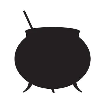 Witch's Cauldron Silhouette Stock Illustration