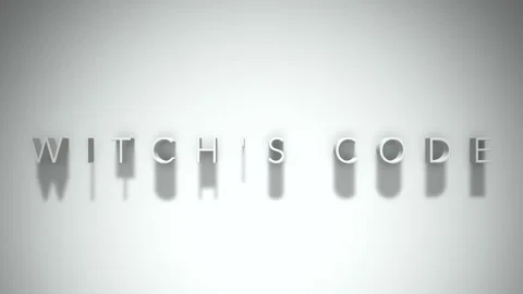 Witch's code 3D title animation with shadows on a white background Video stock 297999329