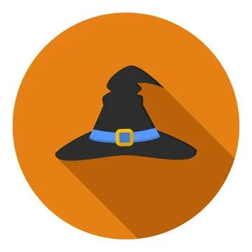 A witch's hat, Halloween collection, flat vector illustration. Illustrazione stock