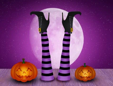 Witch's legs Stock Illustration