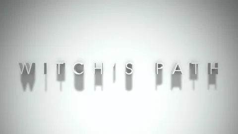 Witch's path 3D title animation white text on a white background Video stock 299426105
